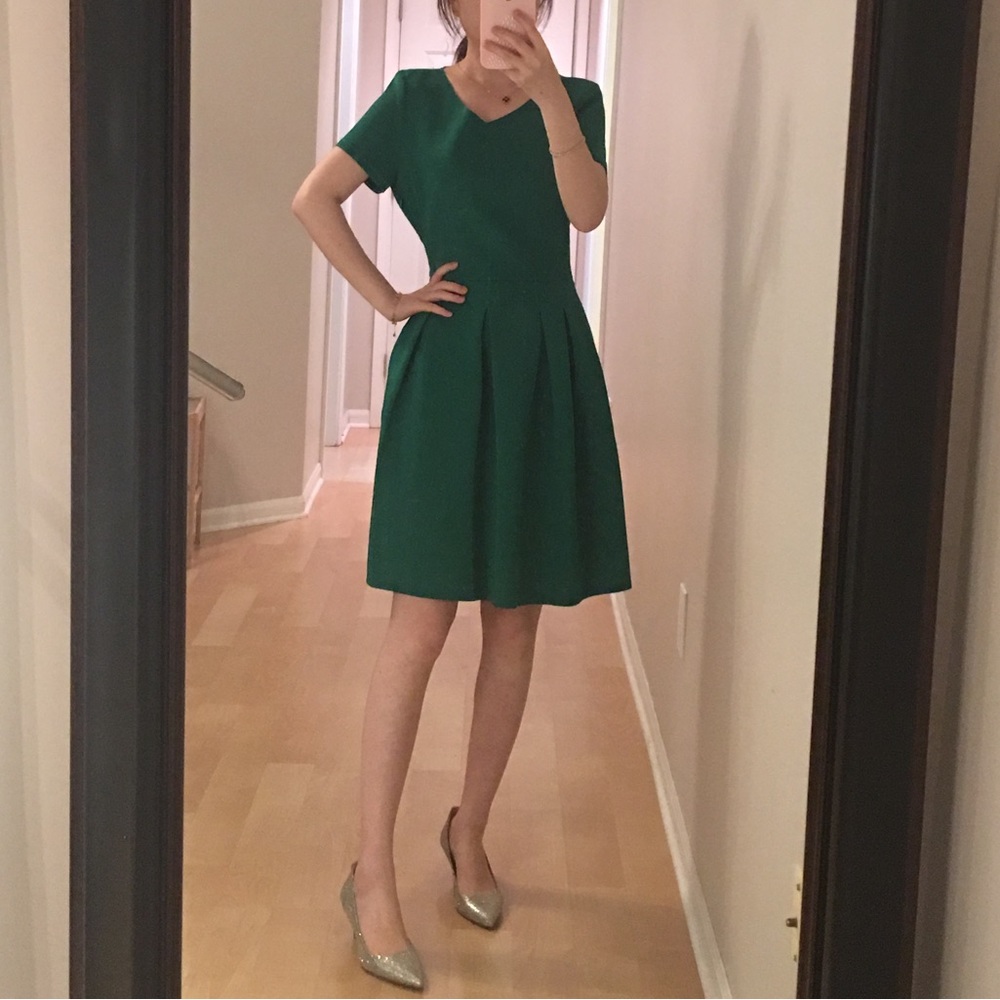 Emerald Green Pleated Dress size s